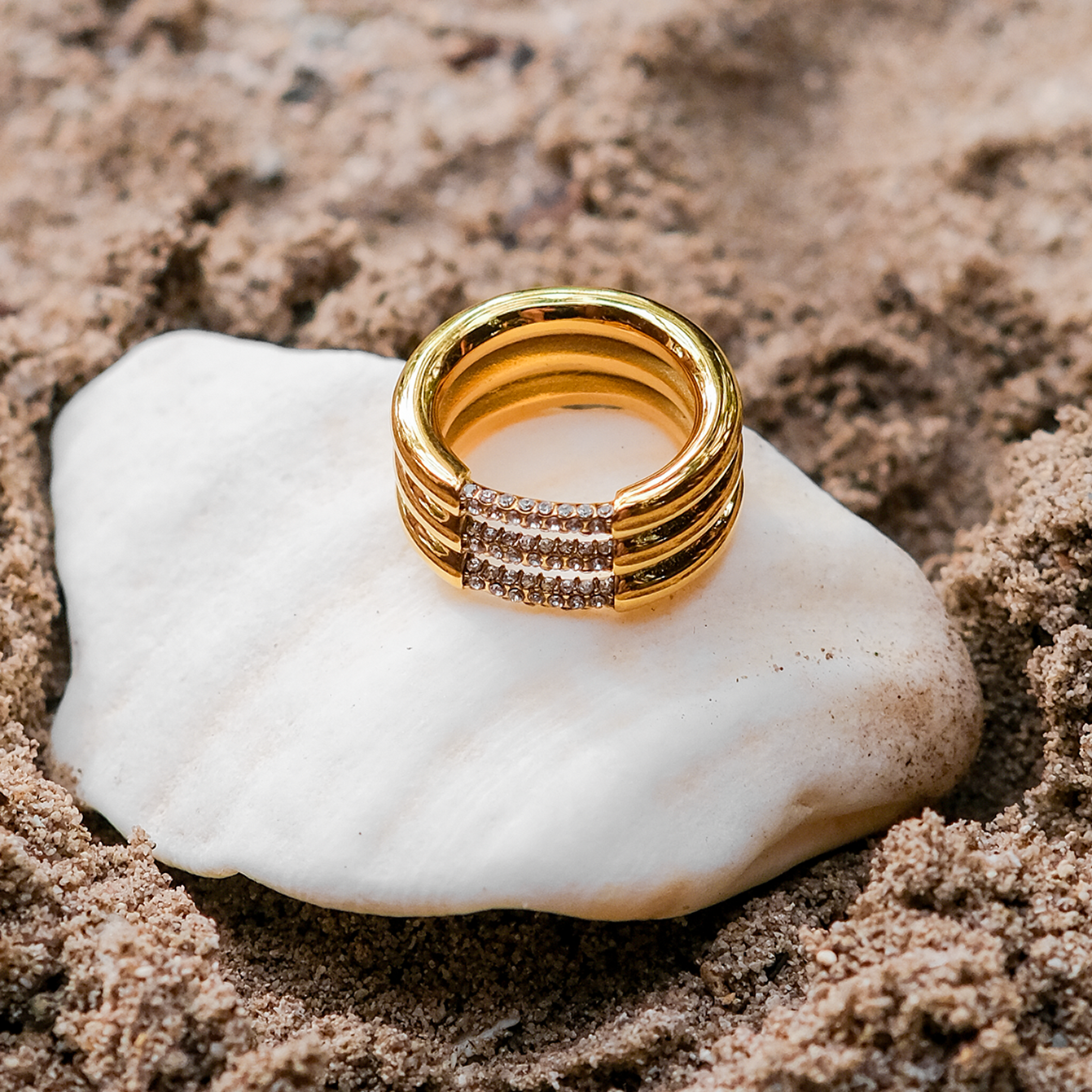 Serenity Triple Band Diamond Simulant Ring