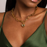 Chunky Heart Pendant Toggle Necklace
