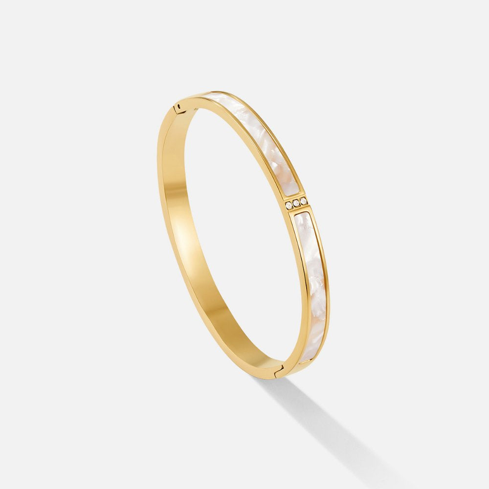 Sarah White Luxe Gold Bangle