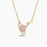 Crystal Planet and Star Pendant Necklace