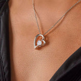 Sterling Silver Heart Necklace with Crystal Center – Elegant Pendant