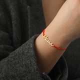Silver "Mama" Cord Bracelet – Adjustable Black String