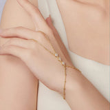 Celeste Dainty Gold Hand Chain Bracelet