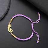 Gold Mother & Child Silhouette Bracelet – Adjustable Black Cord
