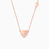Rose Gold Heart Charm Necklace
