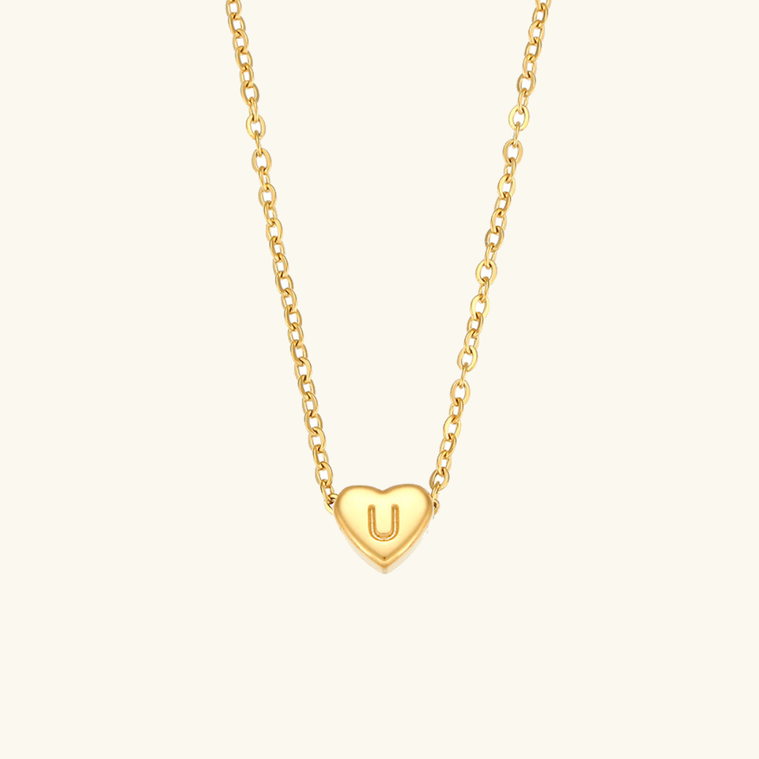 Heart Initial Pendant Necklace