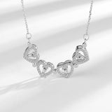Four Heart Clover Pendant Necklace