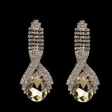 Champagne Teardrop Crystal Drop Earrings