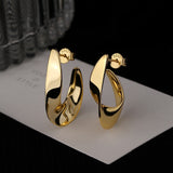 Twisted Gold Bold Hoop Earrings
