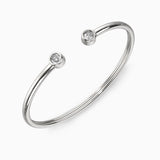 Minimalist Gold Open Cuff Bracelet with Crystal Accents
