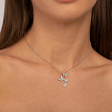 Silver Butterfly Cascade Necklace