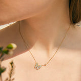 Crystal Butterfly Pendant Necklace