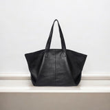 Oversized Leather Tote Bag with Soft Structure