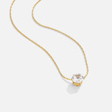 Lora Round Crystal Pendant Necklace