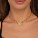 Heart Link Pavé Pendant Choker
