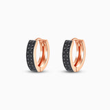 Midnight Spark Rose Gold Huggie Earrings