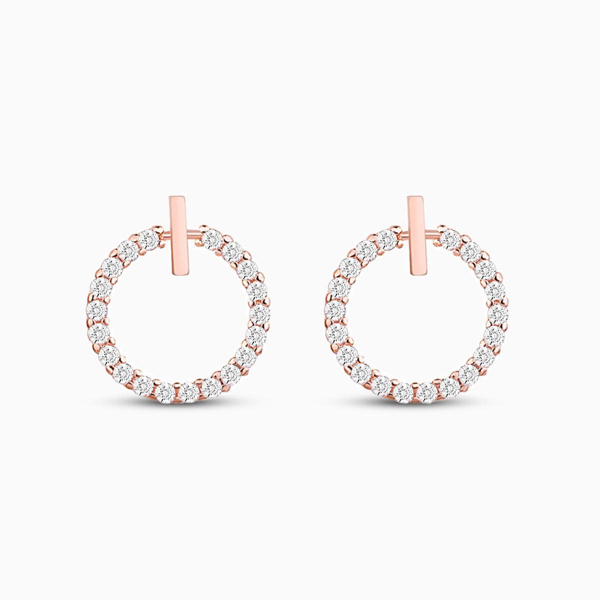 Crystal Round Hoop Earrings in Sterling Shine