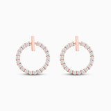 Crystal Round Hoop Earrings in Sterling Shine