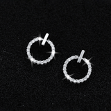 Crystal Round Hoop Earrings in Sterling Shine