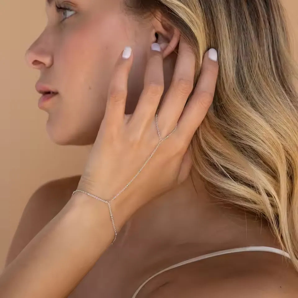 Celestine Dainty Bead Chain Bracelet