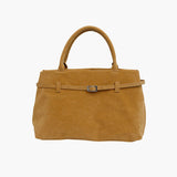 Suede Top Handle Bag with Soft Structure – Understated Elegance
