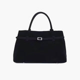 Suede Top Handle Bag with Soft Structure – Understated Elegance
