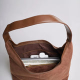 Evie Minimal Vegan Suede Hobo Bag – Effortless Chic