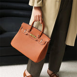 Genuine Leather Structured Tote Bag – Classic Craftsmanship with Elegant Edge