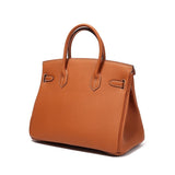 Genuine Leather Structured Tote Bag – Classic Craftsmanship with Elegant Edge