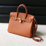 Genuine Leather Structured Tote Bag – Classic Craftsmanship with Elegant Edge