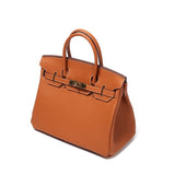 Genuine Leather Structured Tote Bag – Classic Craftsmanship with Elegant Edge