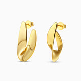 Twisted Gold Bold Hoop Earrings