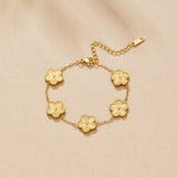 Rowena Gold Clover Charm Bracelet