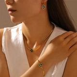 Emerald Clover Charm Bracelet