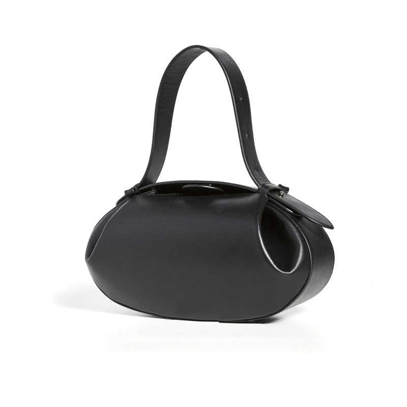 Sculpted Leather Shoulder Bag with Artistic Form