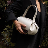 Sculpted Leather Shoulder Bag with Artistic Form