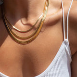 Elizabeth Herringbone Chain Necklace