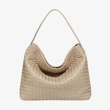 Woven Leather Hobo Bag with Slouchy Silhouette