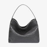 Woven Leather Hobo Bag with Slouchy Silhouette
