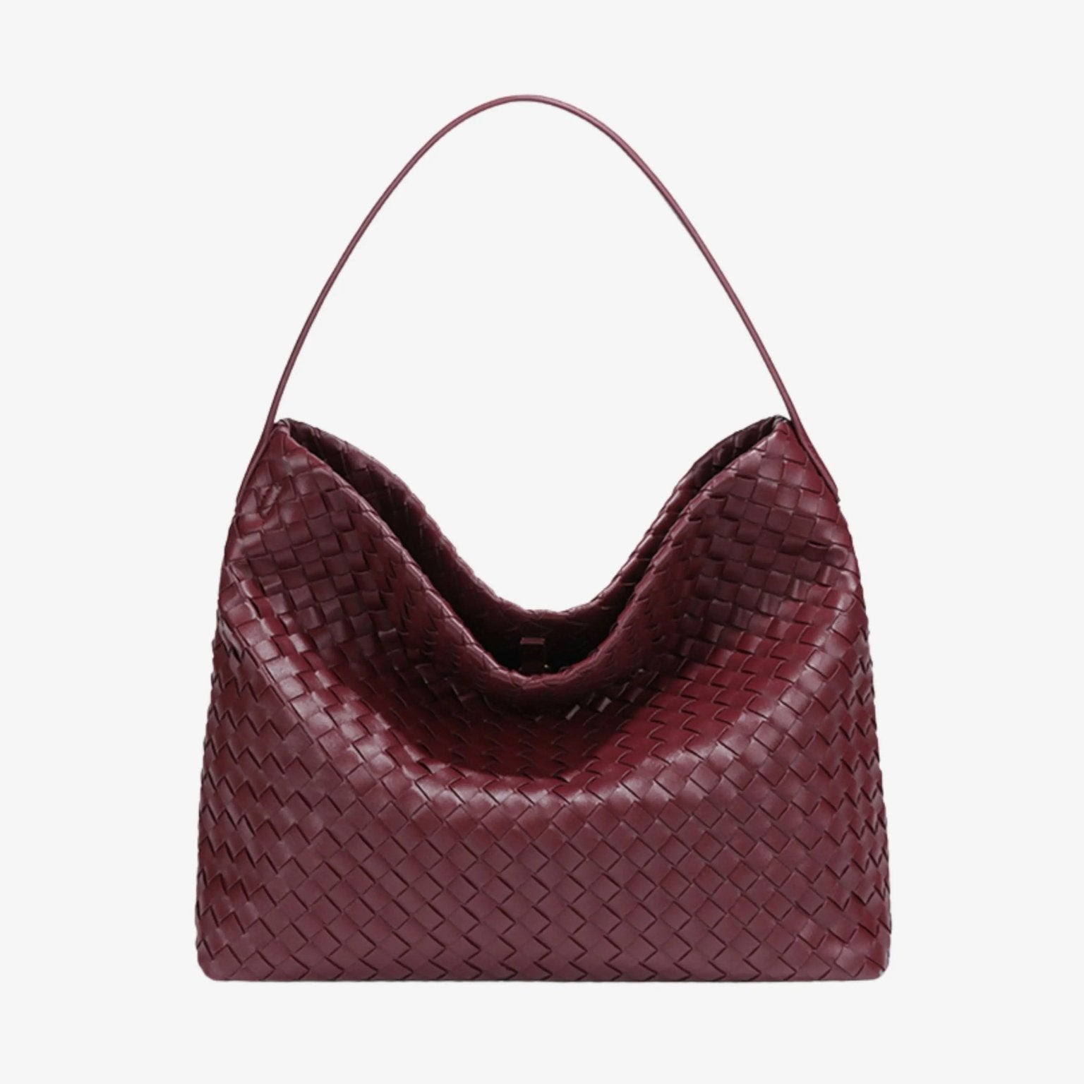 Woven Leather Hobo Bag with Slouchy Silhouette