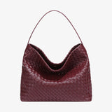 Woven Leather Hobo Bag with Slouchy Silhouette