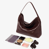 Woven Leather Hobo Bag with Slouchy Silhouette