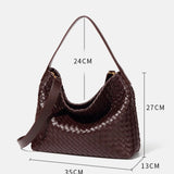 Woven Leather Hobo Bag with Slouchy Silhouette