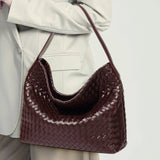 Woven Leather Hobo Bag with Slouchy Silhouette