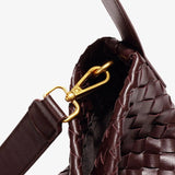 Woven Leather Hobo Bag with Slouchy Silhouette