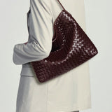 Woven Leather Hobo Bag with Slouchy Silhouette