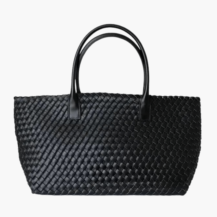 Woven Leather Tote Bag with Artisan Finish – Classic Craft