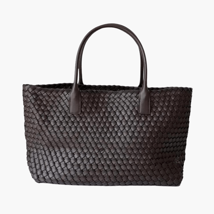 Woven Leather Tote Bag with Artisan Finish – Classic Craft