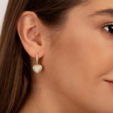 Pavé Heart Charm Hoop Earrings