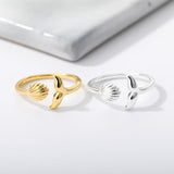 Ocean Breeze Adjustable Shell & Wave Ring